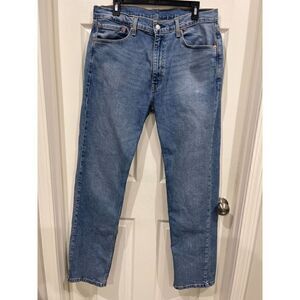 Levi'S 505 Series Straight Jeans Men's Size 36x34 Blue Denim Cotton High Rise
